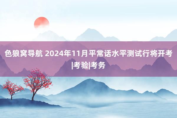 色狼窝导航 2024年11月平常话水平测试行将开考|考验|考务